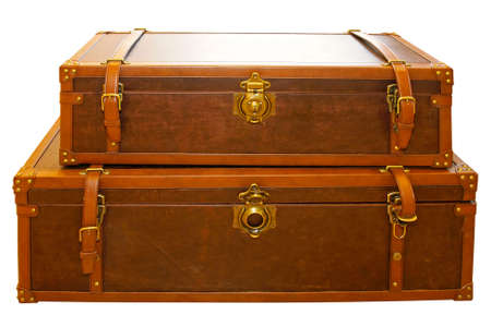 Leather trunk luggage