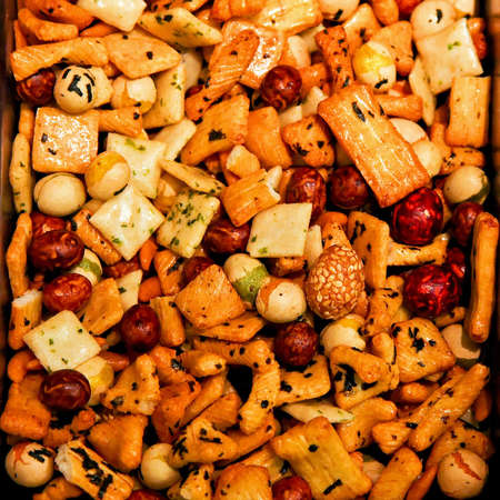 Rise cracker mix traditional Japanese snack foodの写真素材