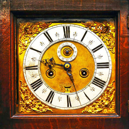 Close up shot of very old clock
