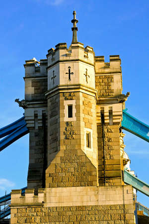 Detail of famous London Tower bridge pillarの写真素材
