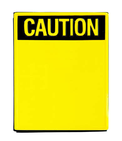 Big yellow caution sign の写真素材