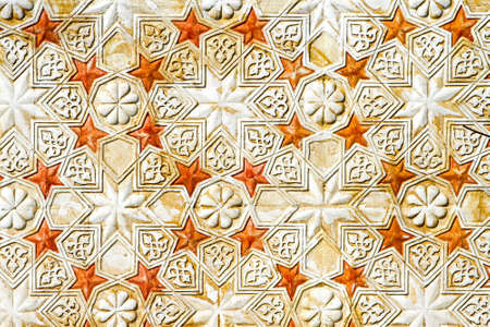 Traditional medieval Islamic pattern with decorative starsの写真素材