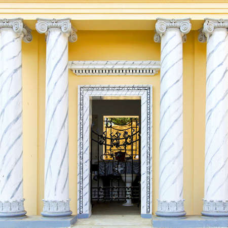 Big Greek orthodox mausoleum with marble pillars