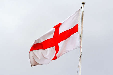 St. George cross flag flying at windの写真素材
