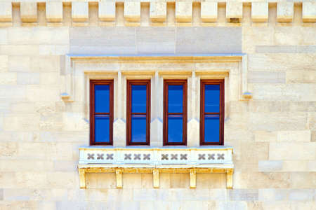 Exterior of ancient castle with marble facadeの写真素材