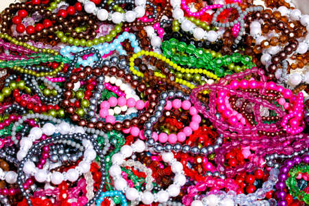 Close up shot of bracelet with pearlsの写真素材