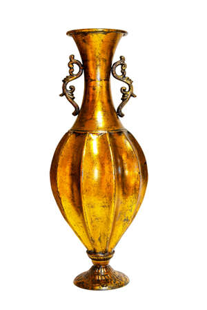 Golden old vase isolated included clipping path 