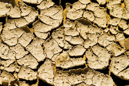 Cracked land and dirt at drought in desert 