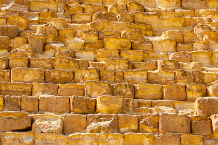 Khufu pyramid in Giza stone block texture の写真素材