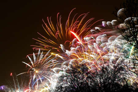 Explosion of color firework at New Year Eve の写真素材