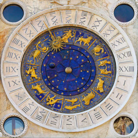 Zodiac clock at San Marco square in Venice の写真素材