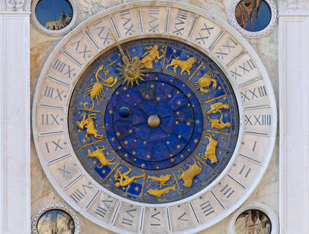 Zodiac clock at San Marco square in Venice の写真素材