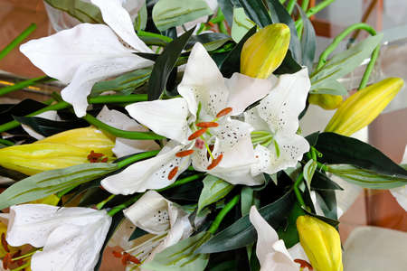 Bouquet of lily flowers for weeding celebration の写真素材