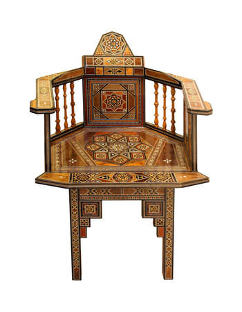 Traditional Arabic chair isolated の写真素材
