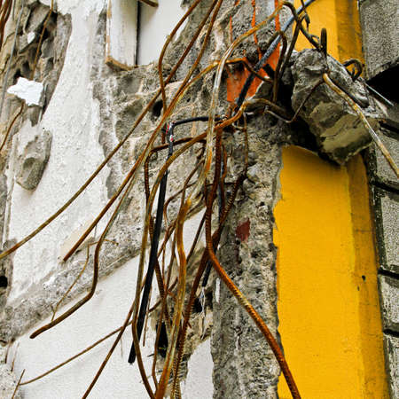 Detail of ruined house after earthquake shock