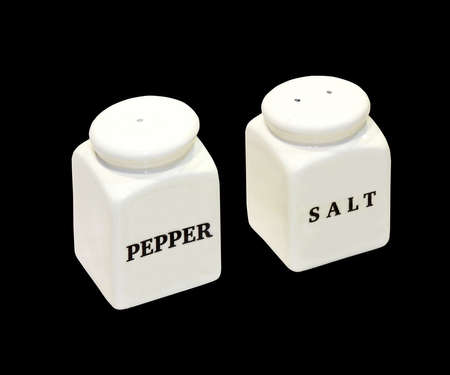Salt and pepper shakers isolatedの写真素材