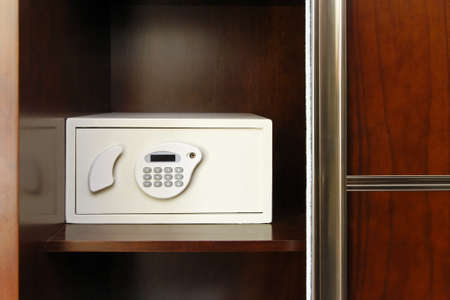 Safe box with electonic lock in closetの写真素材