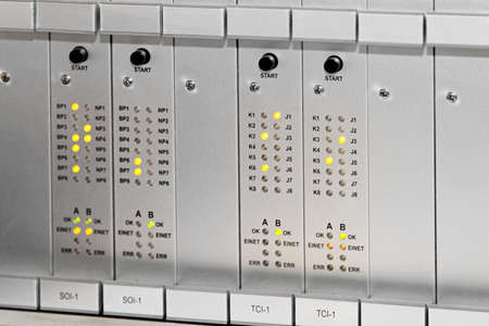 Led lights at data hub for internet network