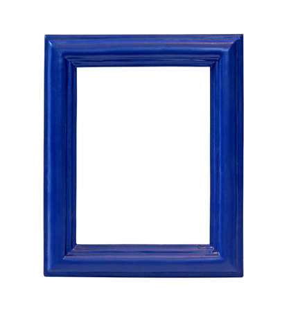 Blue wooden frame isolated の写真素材