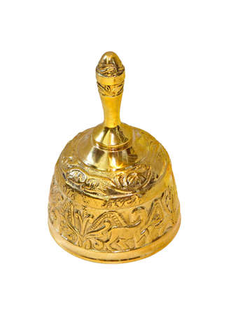 Golden handbell isolatedの写真素材
