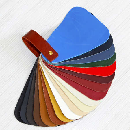 Genuine leather color sampler for fashion industry