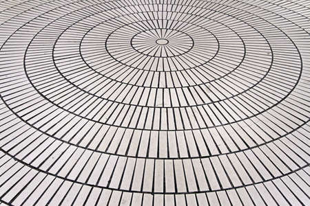 Floor ceramic tiles in concentric circles formationの写真素材