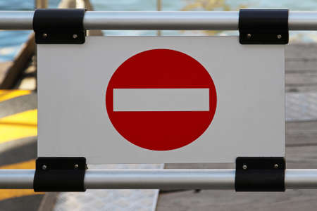 No entry prohibitory sign at closed ramp