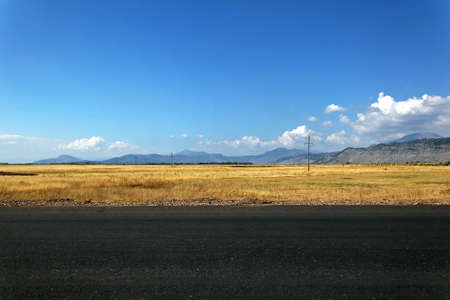 Agriculture fields with crops in North Albania