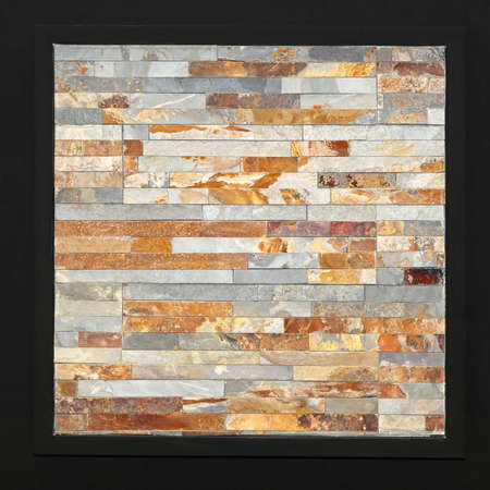 Natural granite wall made from small tiles