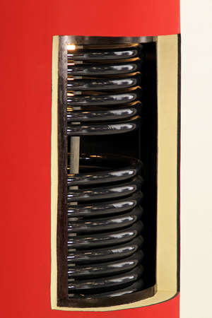 Coil spiral heater inside big water boiler