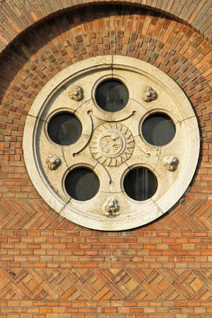 Round window at Votive Church of Szeged Hungary