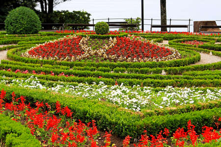 Big flower park with sea view in Opatijaの写真素材