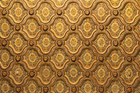 Luxurious golden ceiling pattern in Cairo Egyptの写真素材
