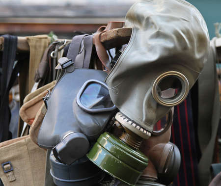 Gas mask respirator for toxic biohazard protectionの写真素材