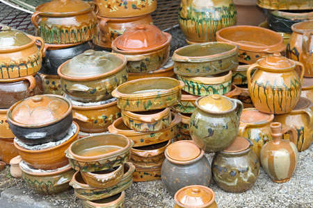 Vintage style earthenware ceramic pottery for cooking