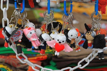 Voodoo dolls for magical manipualtion ouvenir pendantsの写真素材