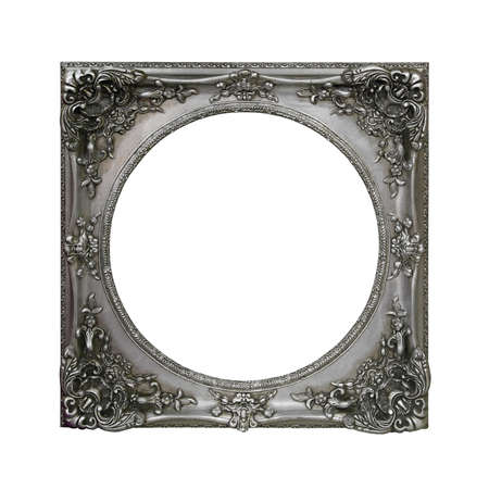 Rustic silver frame isolated inluded clipping pathの写真素材