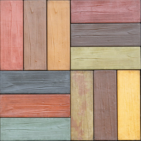 Decorative background made from colorful wood tiles