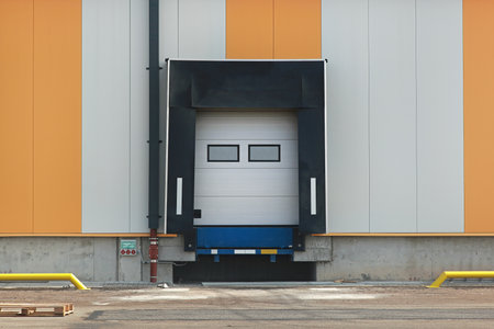 Ramp for loading trucks at distribution warehouse