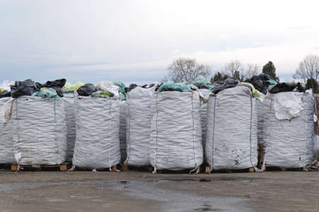Big bags of sorted material for recycling