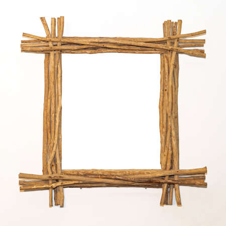 Square shape frame made from wood sticks
