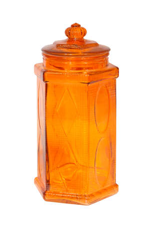 Orange pharmacy jar isolated の写真素材