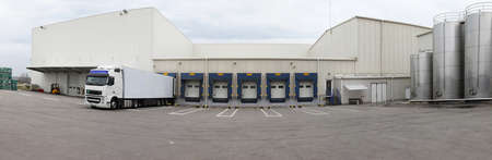 Distribution warehouse and logistics center panorama