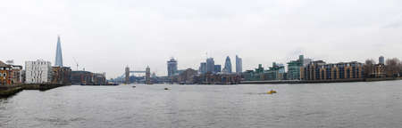London panorama with Tower Bridge from Thames Riverの写真素材