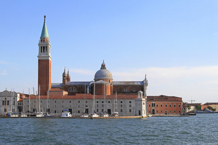 VENICE, ITALY - JULY 08  San Giorgio Maggiore in Venice on JULY 08, 2011  Island San Giorgio Maggiore with big Church tower in Venice, Italy のeditorial素材
