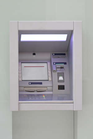 Modern automated teller machine at building exteriorの写真素材