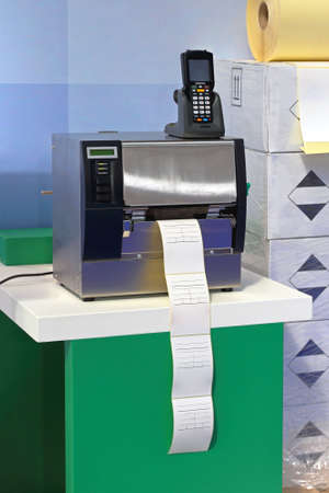 Barcode printer and scanner in distribution warehouse