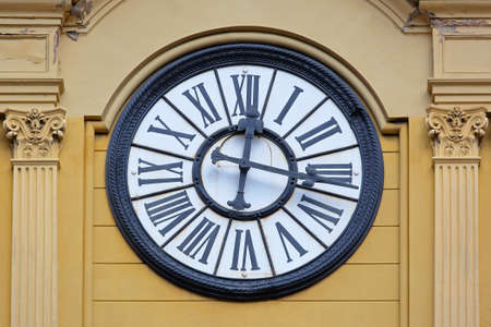 Retro style tower clock with Roman nubersの写真素材