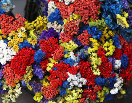 Big bouquet of colorful dried flowersの写真素材