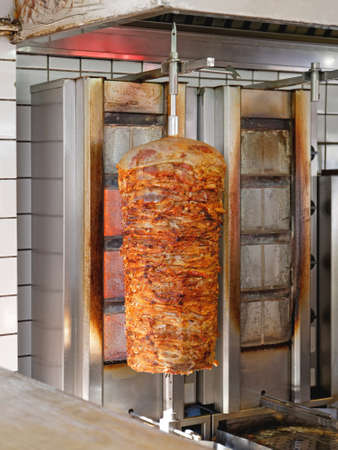 Vertical Grill with Greek Pork Gyrosの写真素材